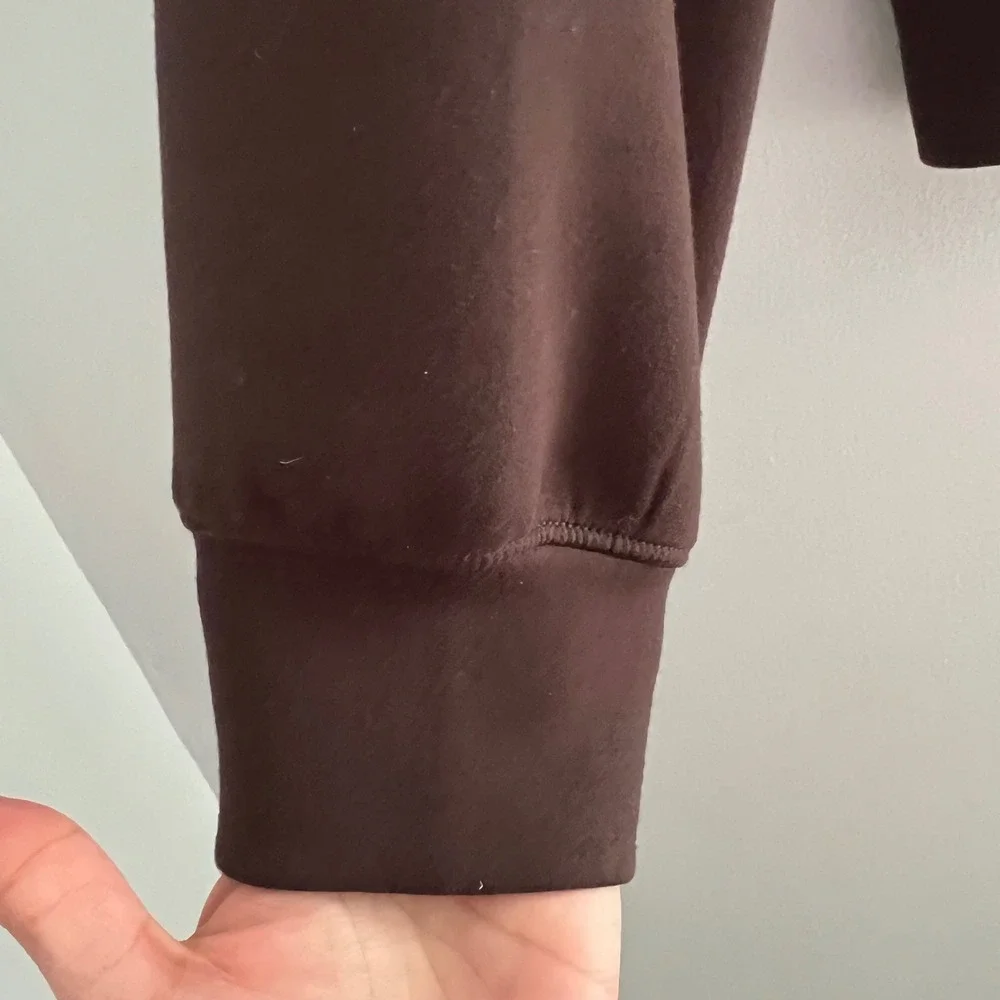 Alex Eagle X‎ J Crew Scuba Full Zip Hoodie Sweatshirt Size Small Brown Sporty - Picture 6 of 9